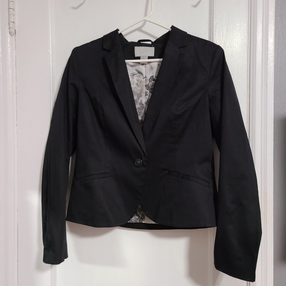 H&M Black Single-Button Blazer - 14